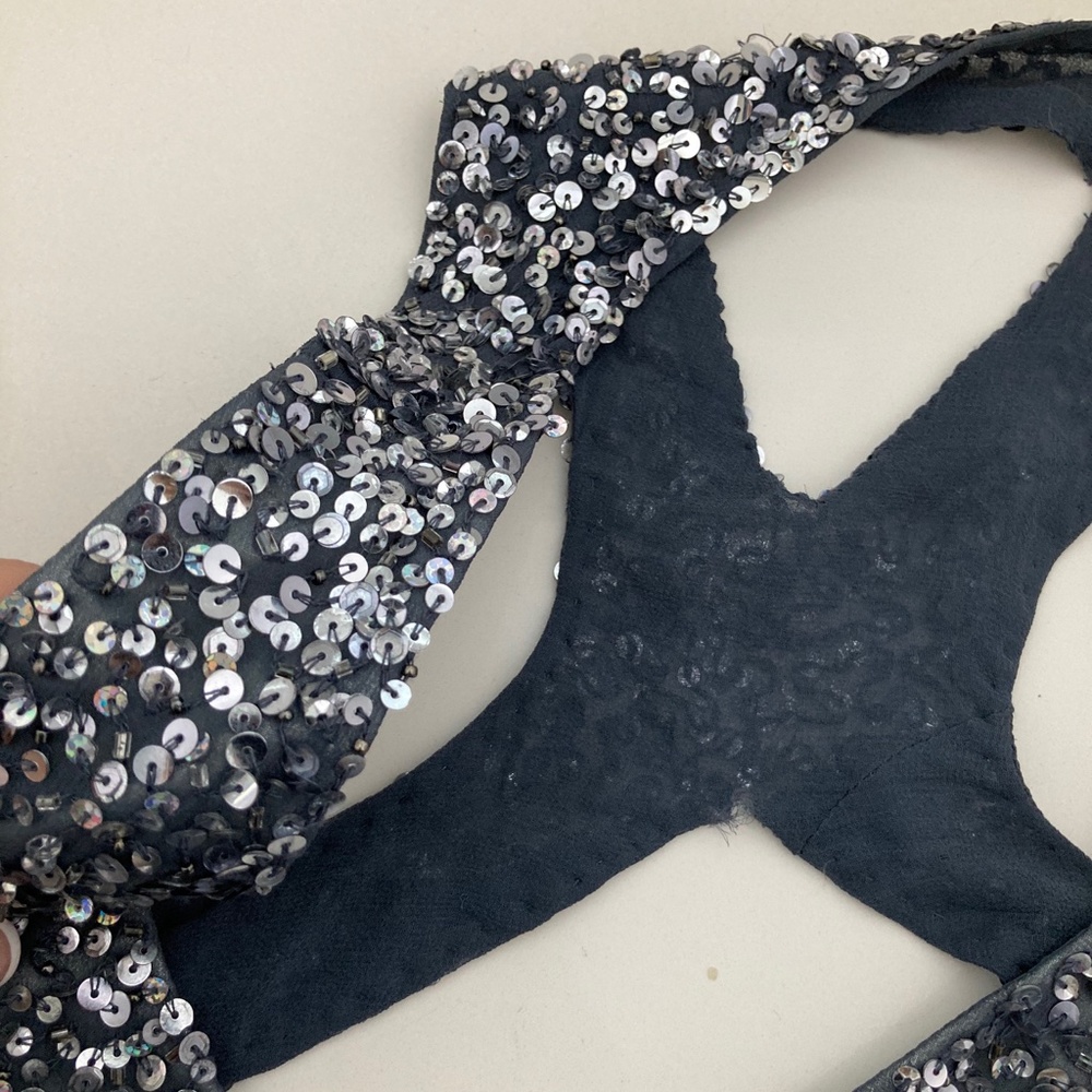 Adrianna Papell Sequined V-Neck Party Dress - Picture 9 of 14